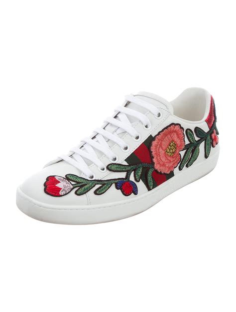 flower shoes gucci|gucci flower sneakers.